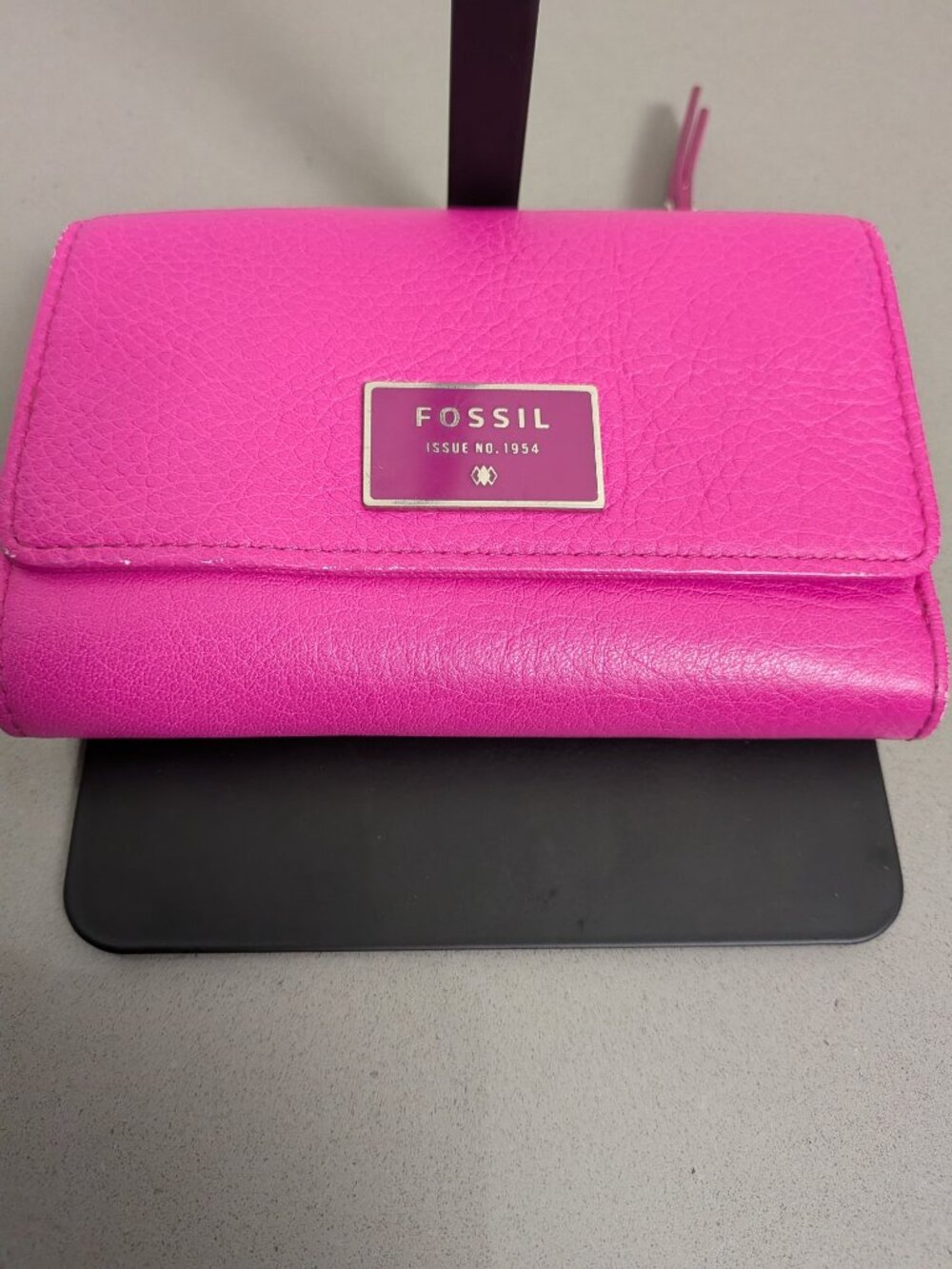 Pink Leather Fossil Trifold Wallet Womens - Picture 2 of 13